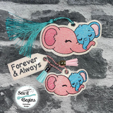 Forever & Always Mother and Baby Elephant Book Mark and Feltie Charm and Tag Set  4x4 - Digital Download
