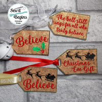 Believe Christmas Gift Swing Tags Set (4 designs)