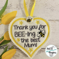Thank You For BEE-ing the best Mum, Mom or Mam Heart 3 designs - Digital Download