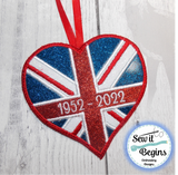 UK Union Flag and the 4 Nations Flags 4x4 Heart Hanging Decorations Set - 7 Designs -  Digital Download