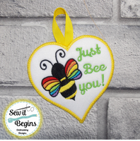 Pride Just Bee You! ITH Heart Hanging Decoration 4x4