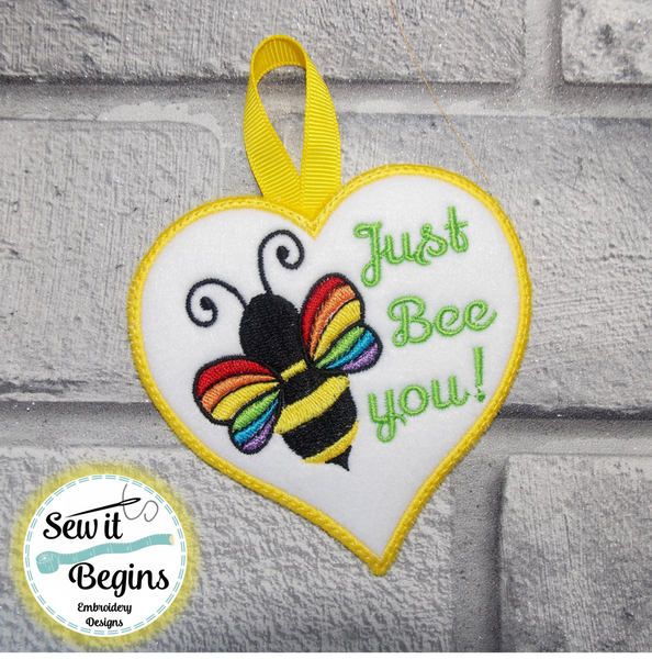 Pride Just Bee You! ITH Heart Hanging Decoration 4x4