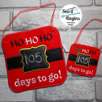 Santa's Belt Chalkboard Countdown to Christmas Sign in 4 sizes