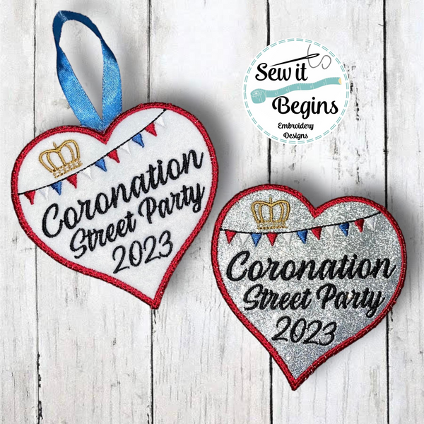 2023 Coronation Street Party Celebration Heart Hanging Decorations 4 Sizes -  Digital Download