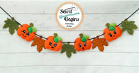 Kawaii Pumpkins and Leaves Garland Bunting Flags with 6 separate designs