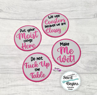 Naughty Mature Sweary Round Coasters (Set of 4) - Digital Download