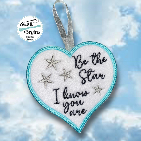 Be The Star I Know You Are Decoration 2 Versions 4" Heart Decoration - Digital Download