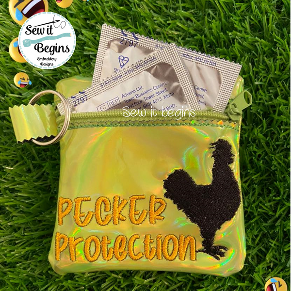 Mature Pecker Protection Mini Condom Bag Pouch ITH Zipper Bag 4x4 only