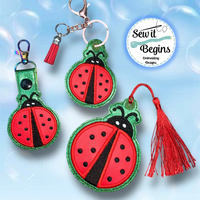 Lady Bird Lady Bug Snap Tab, Eyelet Fob and Book Mark Designs - Digital Download