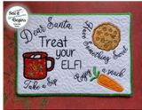 Santa Treat You Elf Christmas Eve Treats Mug Rug 5x7 & 6x10