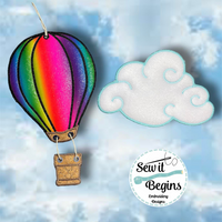 Hot Air Balloon and Clouds Banner Garland Set 4 Sizes with (3 designs) - Digital Download