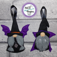 Witch and Vampire Gnomes Hanging Decorations (Set of 2) 4x4