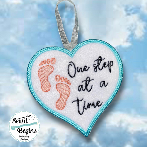 One Step at a Time Decoration 2 Versions 4" Heart Decoration - Digital Download