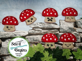 Happy Toad Stools Set 4x4 Hangers with 6 separate designs