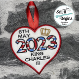 2023 King Charles Coronation Union Flag Heart Hanging Decoration 5 Sizes -  Digital Download
