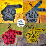 My Fur Babies Pet Lover Paw Shape Bag Tag Key Ring Fob with name tags