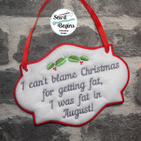 Dont Blame Christmas For Getting Fat Funny Hanging Door Sign 5x7 Digital Download