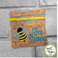 BEE Strong! Bee Bag Pouch ITH Zipper Bag 4x4 only