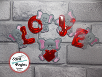 Valentine LOVE Elephants Hangers or Banner 2 sizes