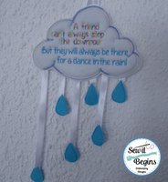 Cloud and Raindrops - Friends who dance in the rain Frame or Hanging Decoration 5x7