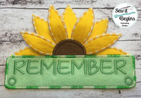 Your Mind is a Garden Sunflower Road Sign In The Hoop Design 5x7 & 6x10