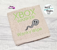 XBOX Gaming Wanky Wipe Mature Stitched and Applique Designs 4x4 - Digital Download