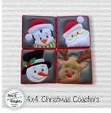 Christmas Corner Peekers Coasters (Set of 4) Digital Download