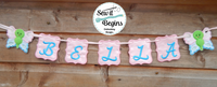 Grace Bunting Flags with Letters and Butterfly hanger 4x4