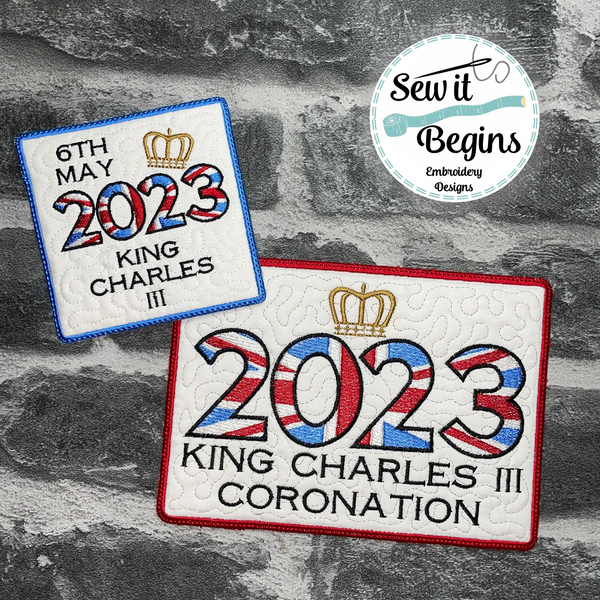 Coronation Rug E R 2023 King Charles Coronation Union Flag Mug Rug 5x7 and 4x4 Coaster Se ...