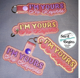 I'm Yours No Refunds Snap Tab and Eyelet Key Fobs Set of 4 - Digital Design