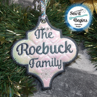 The Family with Snowflake Arabesque Shaped Bauble Christmas Decoration 4x4 Digital Download
