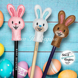 Cute Easter Bunny Face Pencil Topper Design -  Digital Download