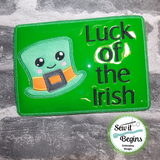 Luck of the Irish Hat Design - Set of 2 Coasters 4x4 and a Mug Rug 5x7 - Digital Download