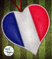 French France Flag Bastille Day Heart Hanging Decoration 4x4 -  Digital Download