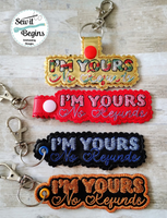 I'm Yours No Refunds Snap Tab and Eyelet Key Fobs Set of 4 - Digital Design