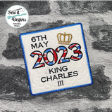 2023 King Charles Coronation Union Flag Mug Rug 5x7 and 4x4 Coaster Set -  Digital Download