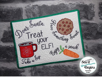 Santa Treat You Elf Christmas Eve Treats Mug Rug 5x7 & 6x10