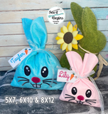 Simple Bunny Bag with Tie Ears and Tag ITH Designs Set of 3 - Digital Download