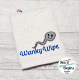 Wanky Wipe Blank (to add name) Mature Stitched and Applique Designs 4x4 - Digital Download