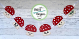 Happy Toad Stools Set 4x4 Hangers with 6 separate designs