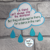 Cloud and Raindrops - Friends who dance in the rain Frame or Hanging Decoration 5x7
