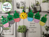 Happy Cactus Set 4x4 Hangers with 9 separate designs