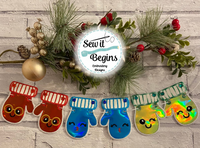 Happy Winter Mittens Set 4x4 Banner Garland Hangers with 6 Separate Designs - Digital Download