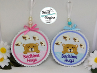 Bed Time Hugs Token and Hanging Decoration with Cute Bear and Sheep