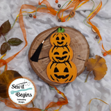 Halloween Jack O Lantern Tiered Pumpkins Bookmark and Hanger - 4 sizes - Digital Download