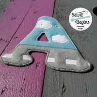 ROAD Satin Alphabet Padded Letters with Large Feltie Add Ons - Digital Download