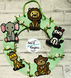 Jungle Animals Banner, Garland with Jungle Leaf 7 designs included - Digital Download