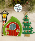 Christmas Elf Scene in 3 sizes  5 designs included - Digital Download