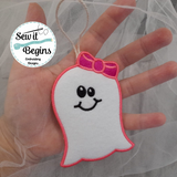 Flashy Ghost Badge Hanger Decorations 4x4 Only (3 Designs) - Digital Download