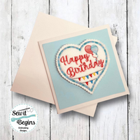 Polish Happy Birthday Heart Hanging Decoration 4x4 - Digital Download